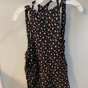 AEROPOSTALE Adjustable Floral Print Romper, Black, Size S